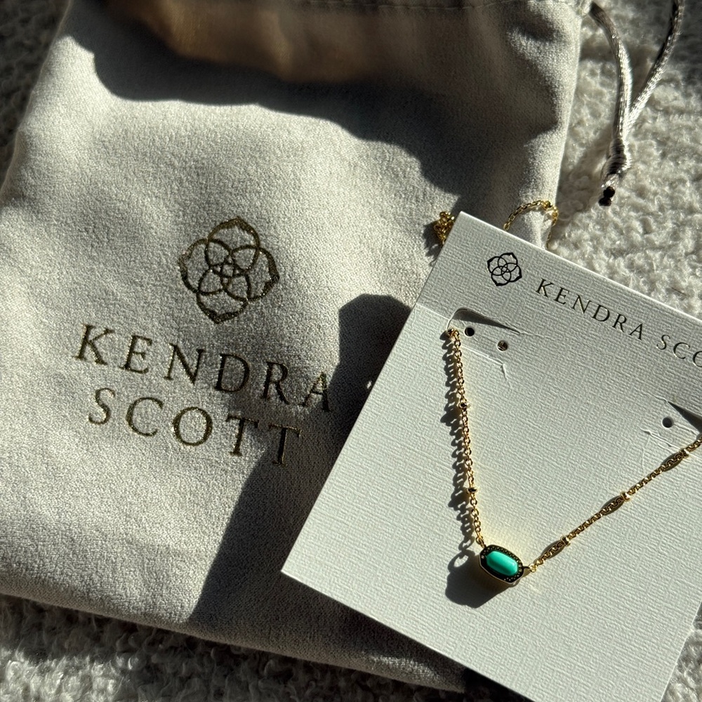 *BrandNew* Kendra Scott Mini Elisa Gold Satellite Pendant Necklace in Turquoise
